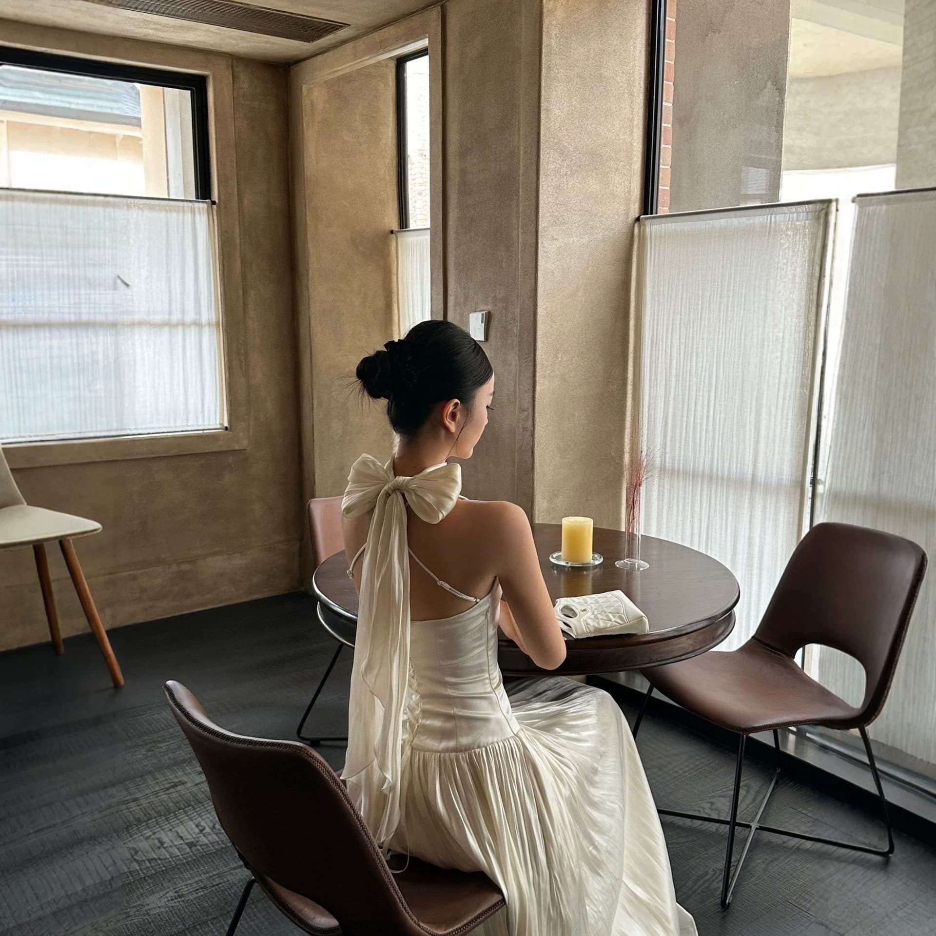 French halterneck dress can be worn daily, engagement night, birthday light dress, long dress with stunning temperament