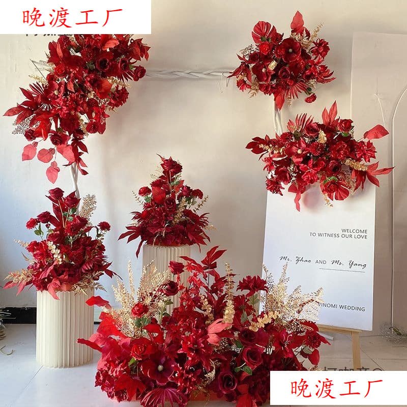 New Finished Artificial Flower Set: Miscanthus Series, Silk Flower Background Hanging, Road Guide, Flower Pot, Flower Row, Wedding Hall Flower, Wheat Taibao