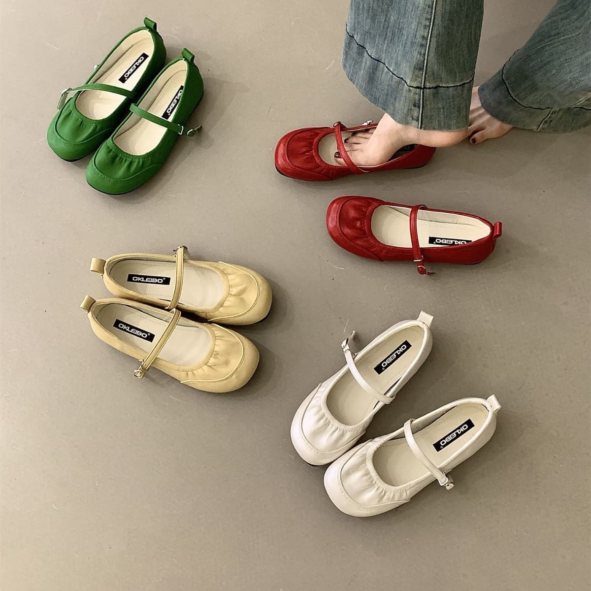 French Gentle Style Pleated Flat Mary Jane Shoes Women 2026 Spring New One-Strap Round Toe Commuter Flat Shoes Women