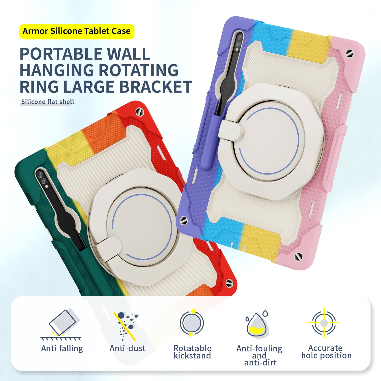 Shockproof Case with Stand and Airbag Protection for Samsung Galaxy Tab S7/8/A9 Plus Tablet