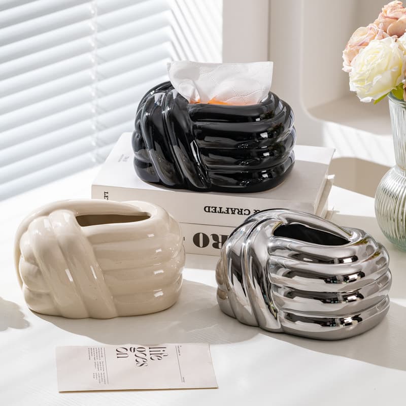Ceramic Tissue Box Cotton Candy Cloud Light Luxury Ins Style Home Commercial Living Room Bedroom Desktop Napkin Box Decoration