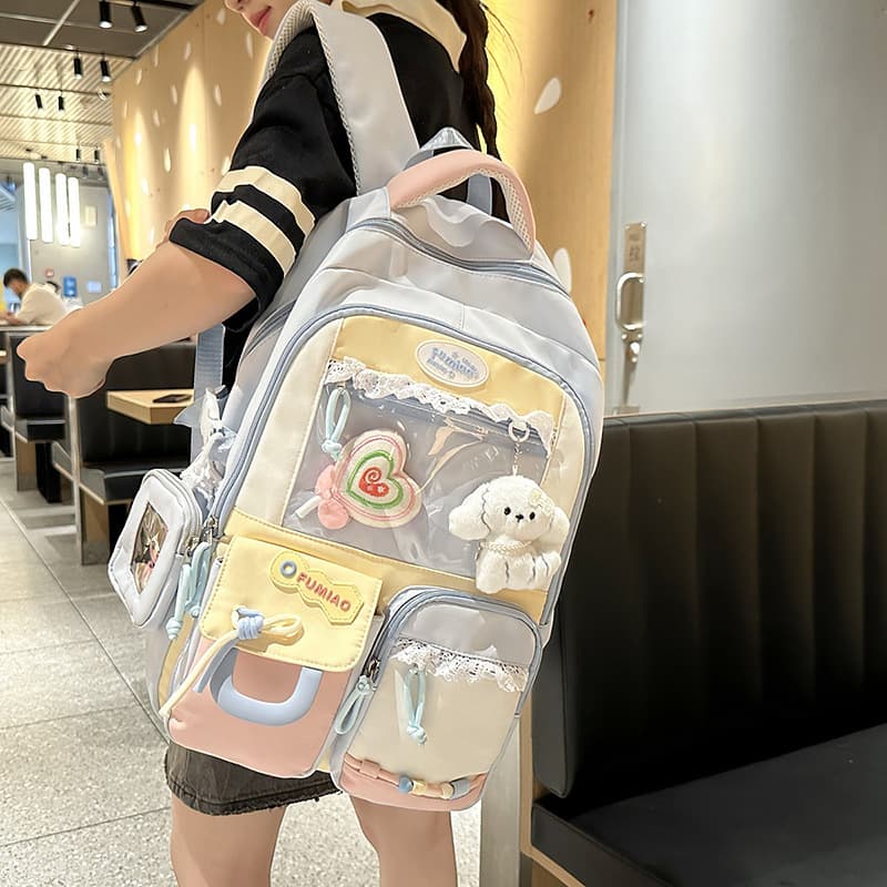 Cute Transparent Ita Bag Backpack for Women, High Aesthetic School Bag for Middle and High School Girls, Large Capacity Laptop Backpack
