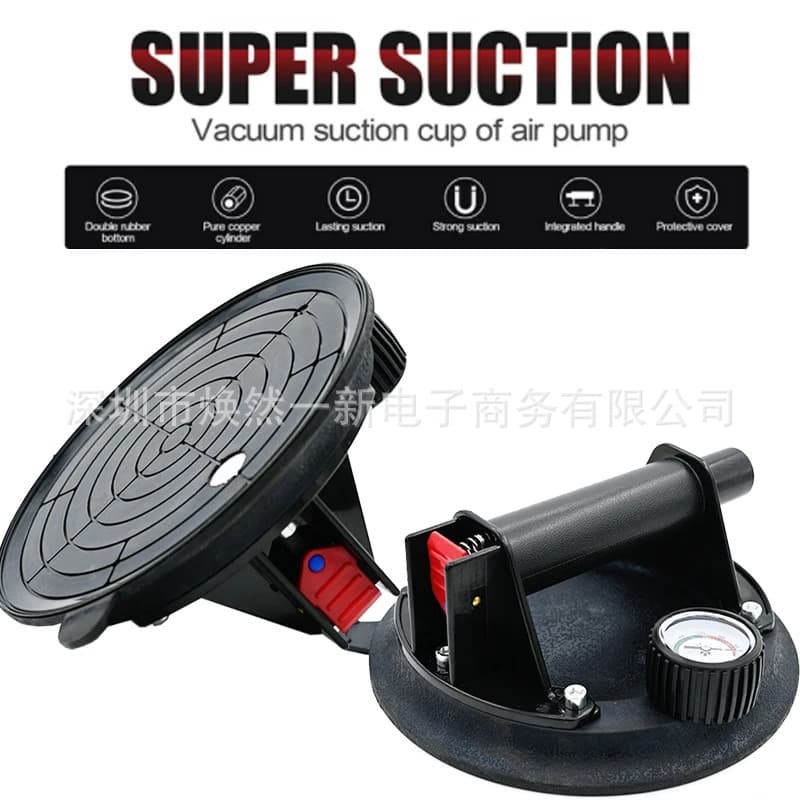 Vacuum suction cup industrial powerful fixator air pump floor glass artifact tile large plate suction lifter with pressure gauge