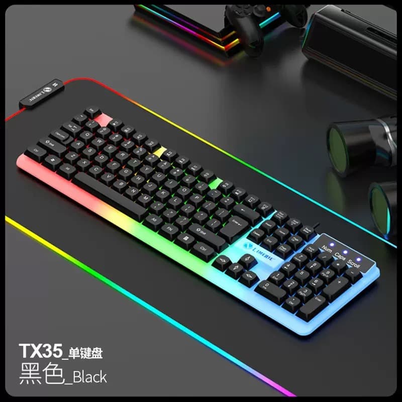 Limei Tx35 Luminous Wired Keyboard with Suspended Mechanical Feel for Home Gaming Computer Keyboard Business Office Gaming