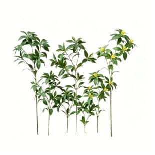 Artificial Green Plant Pieris Japonica and Cypress Branch with Flowers, Artificial Osmanthus Landscape, Living Room Decoration, Cross-Border Wholesale