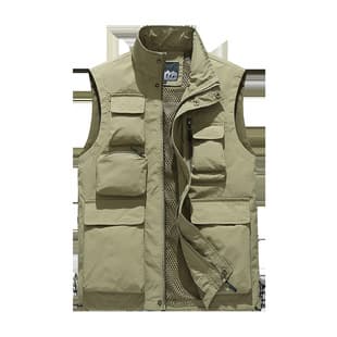 Men's Vest Outdoor Lightweight Photography Work Vest Summer Casual Multi-Pocket Fishing Mesh Vest
