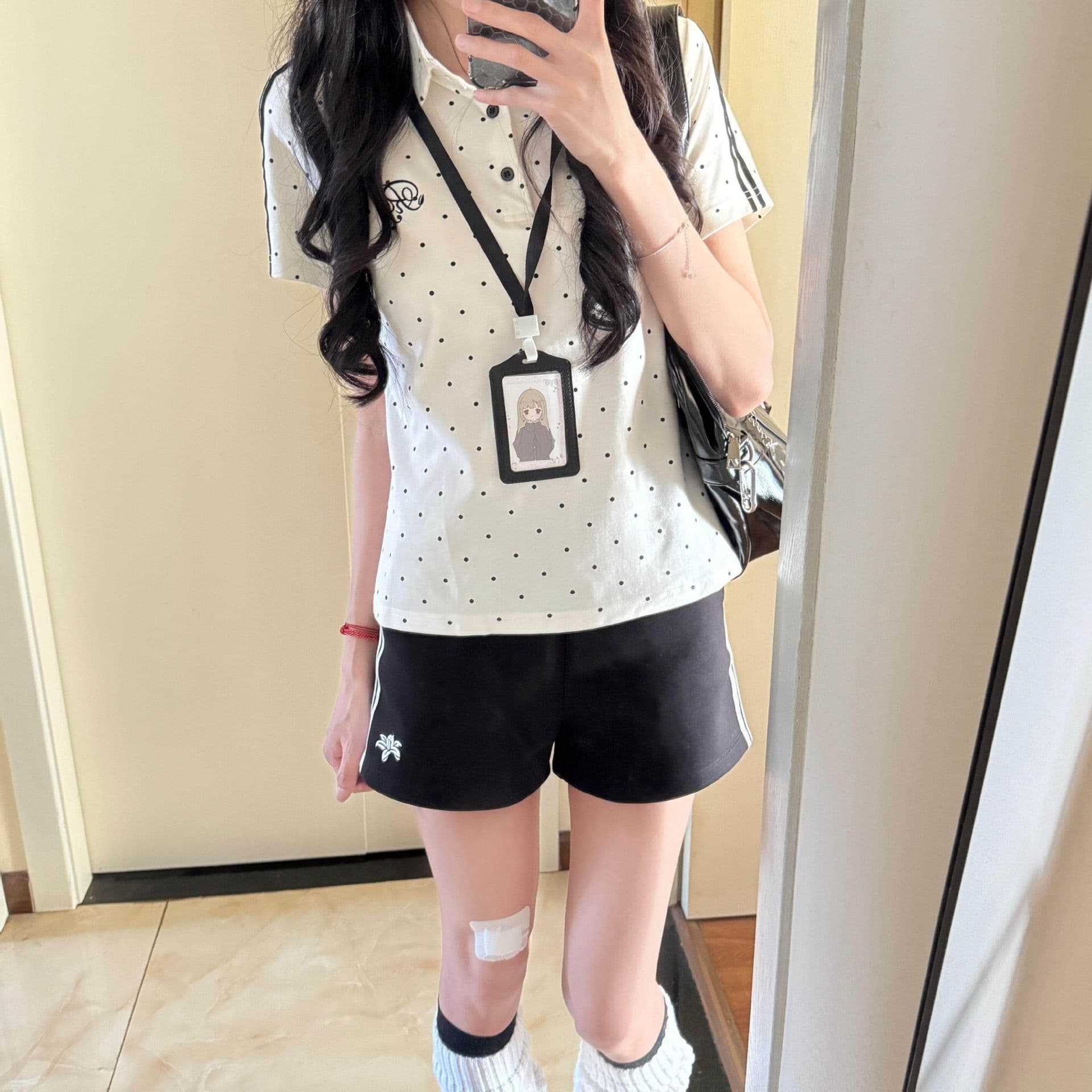 Summer Korean Casual Sportswear Set for Women, Campus Style Polo Collar Short Sleeve T-Shirt and Shorts, Fashion Two-Piece Set