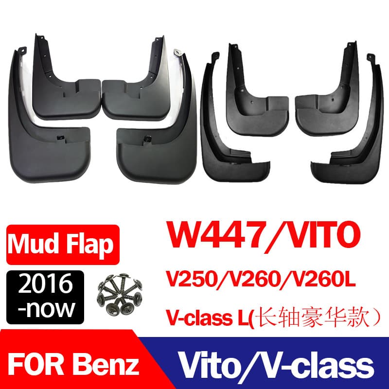 Mercedes Vito W447 V260L Long Wheelbase Mud Flaps Splash Guards 2016+