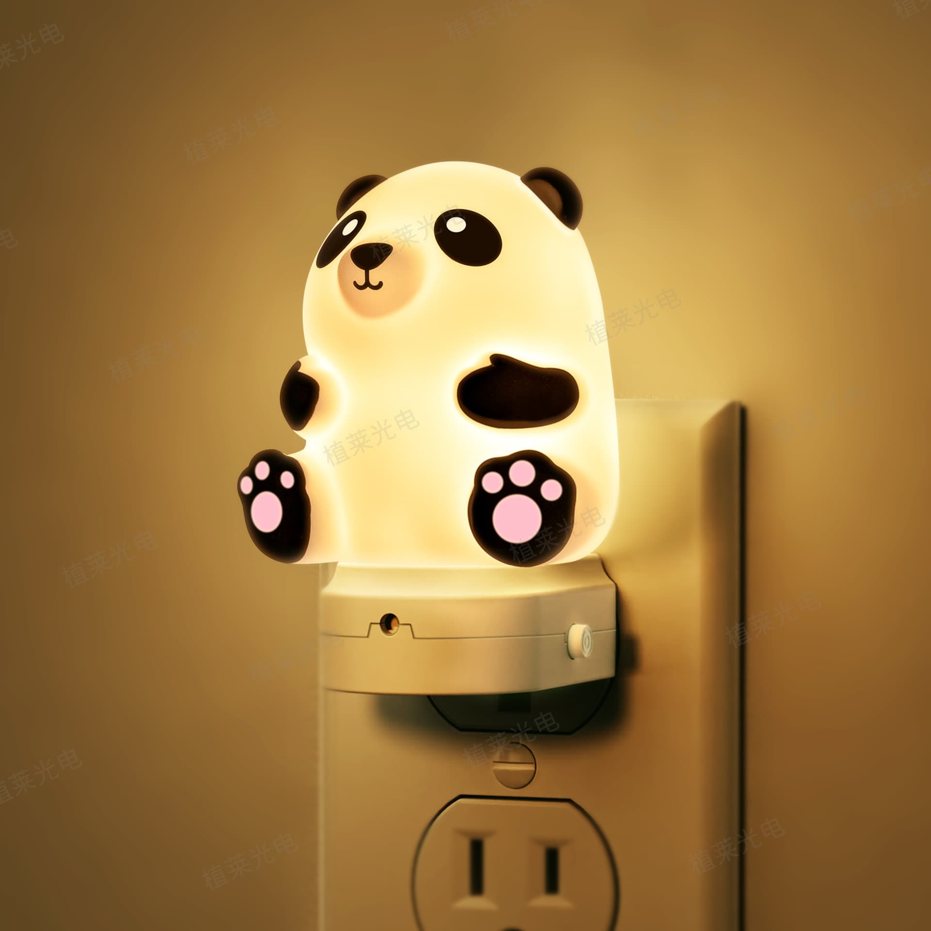 Creative Night Light GY101 Soft Rubber Cute Panda Bedroom Ambient Light Control Induction Nightstand Lamp