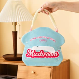 Cute Mushroom-Shaped Hanging Tissue Holder, Car Tissue Box, Home Fabric Tissue Storage Bag