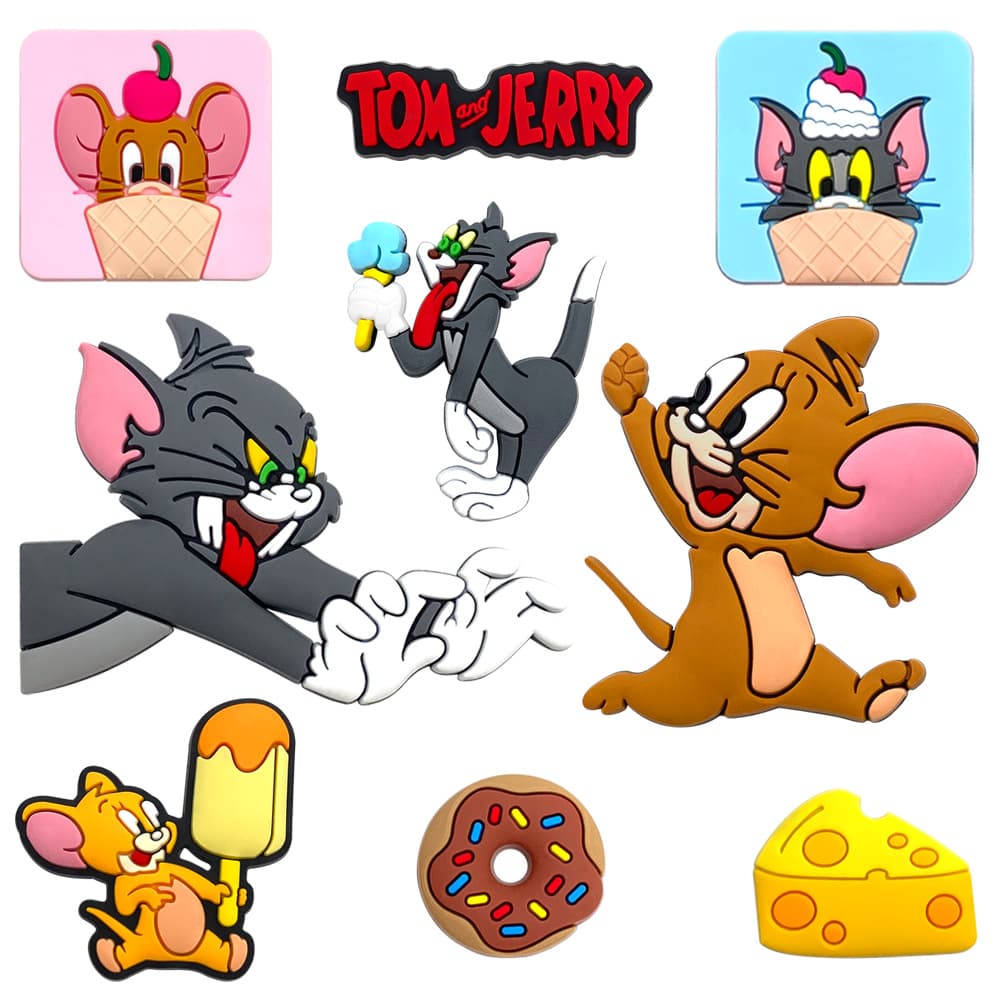 Crocs Shoe Charms 9-Piece Tom and Jerry Set Shoe Accessories DIY Soft Rubber Shoe Decorations Shoe Buckle PVC Ornaments