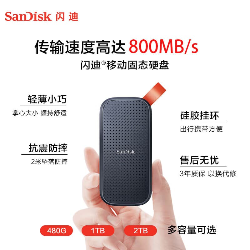 Compatible with Portable SSD (PSSD) SanDisk E30 1TB Type-C USB3.2 Portable SSD
