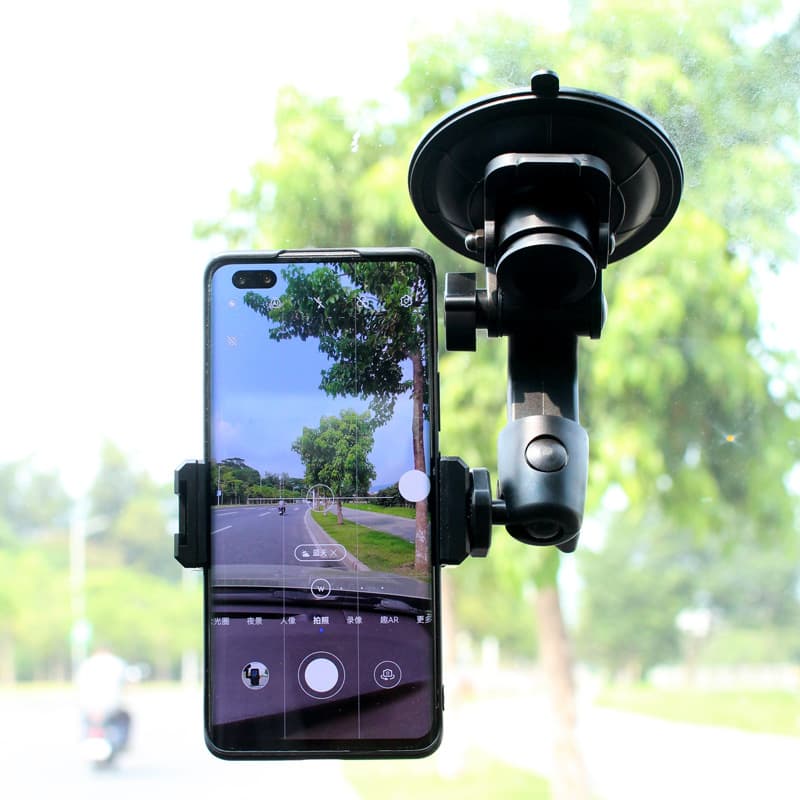 Car Phone Mount Suction Cup Bracket for Navigation, Selfie, Video Recording, and Live Streaming in Vehicle