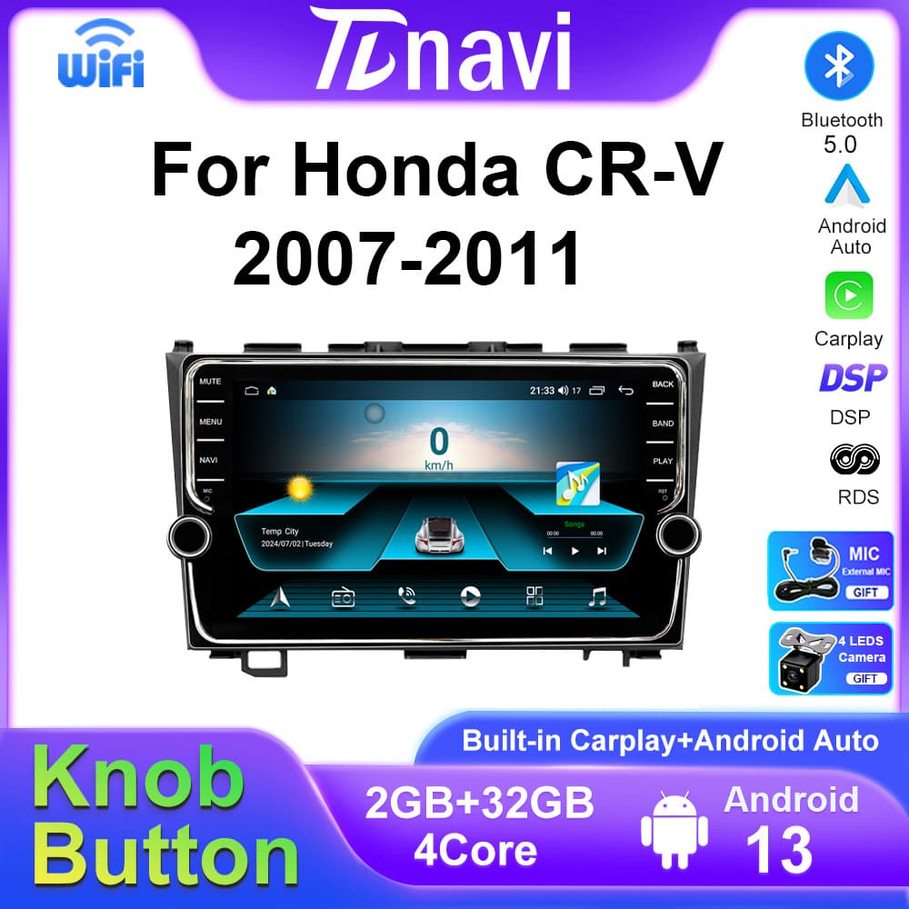 Cross-border Supply For Honda CRV 2007-2011 Android Large Screen Knob Carplay Navigation