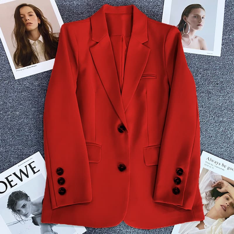 Red Blazer Jacket for Women 2026 Spring and Autumn Loose Casual Stylish Commuter Trendy Petite Blazer Top for Women