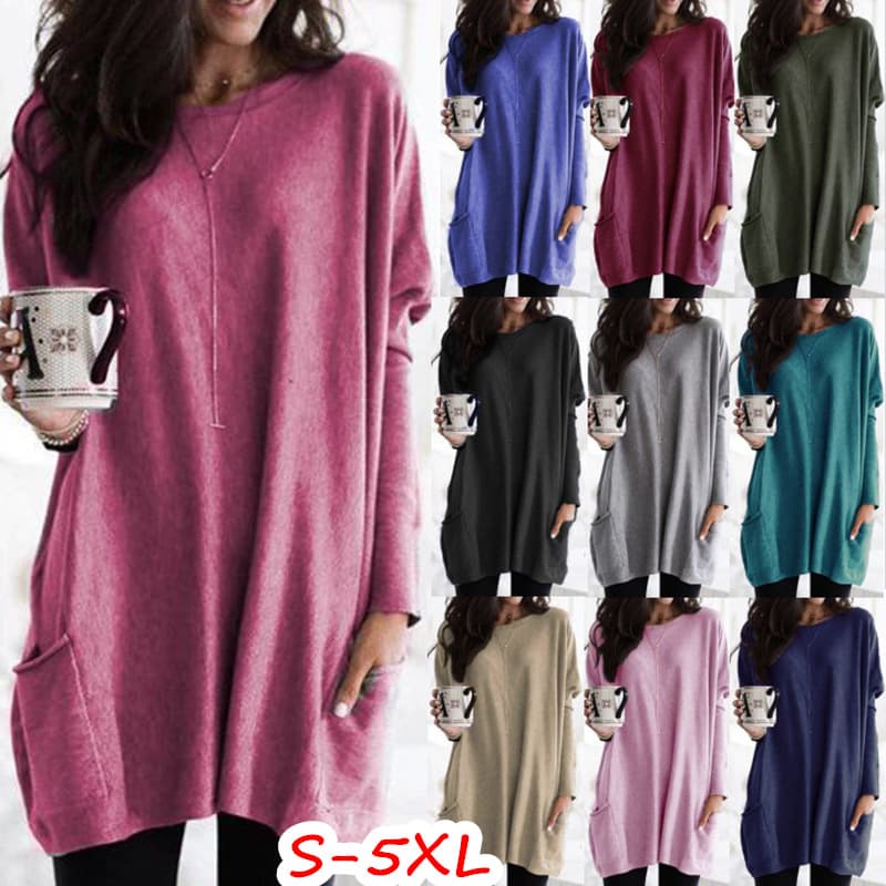2023 Amazon eBay AliExpress Wish New Style European and American Autumn Long Sleeve Casual Pocket T-Shirt Top Women's Clothing