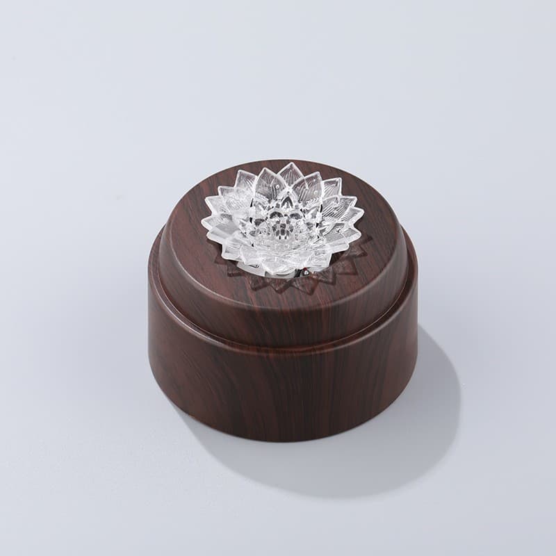 Cross-border wholesale rotating glowing LED crystal ball lamp base, hot-selling modern light luxury warm white lotus crystal ball base