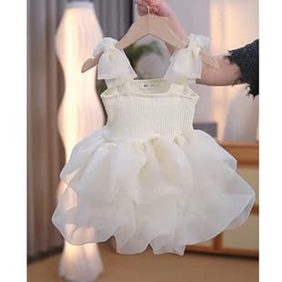 Girls' Summer New Dress, Children's Strapless Tutu Dress, Fashionable Baby Gown, Little Girl Mesh Princess Dress