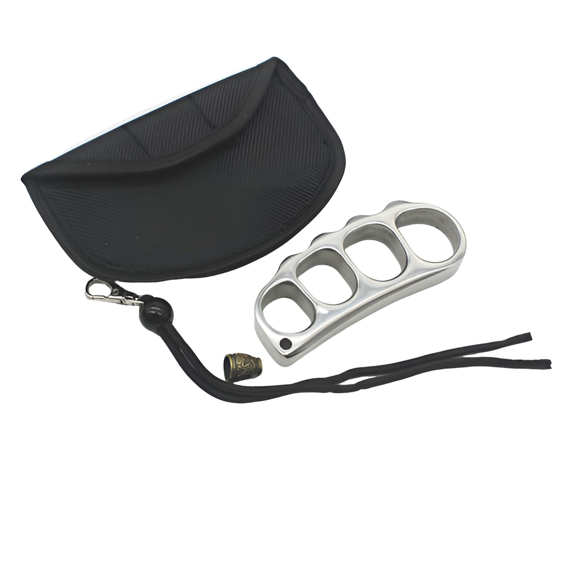 Thickened stainless steel pure steel knuckle fist window breaker for self-defense and anti-wolf purposes, car-mounted tiger fist, outdoor hand support, pea-sized