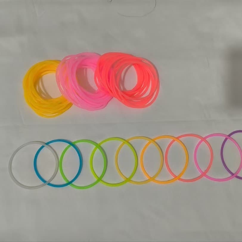 3mm Glow in the Dark Bracelet Silicone Bracelet Thin Round Fluorescent Color Simple Ring Multi-Color Thin Fluorescent Bracelet Wholesale