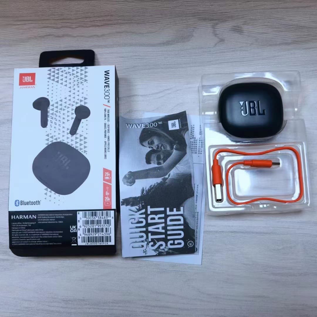 JBL W300TWS High-End Wireless Bluetooth Earbuds Semi-In-Ear Music Running Sports Waterproof Headset