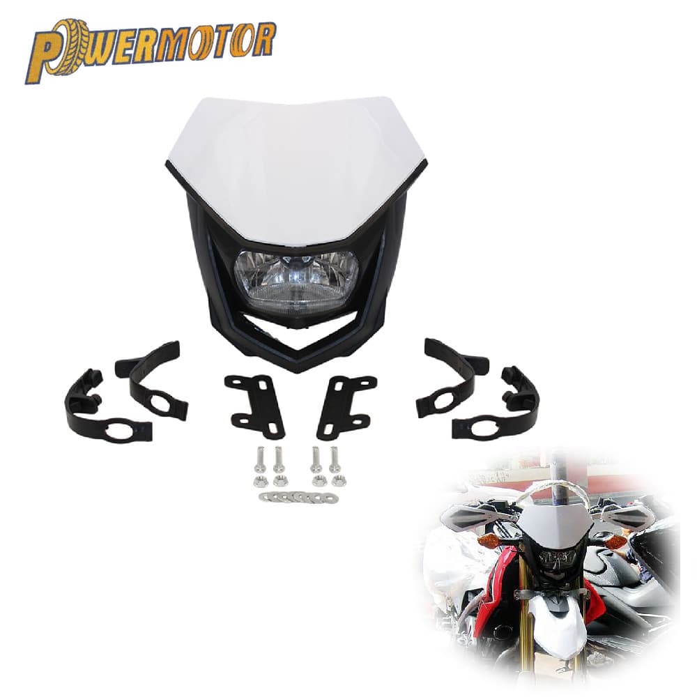 Off-Road Motorcycle Front Universal Headlight Modification Ghost Face Headlamp Forehead Lamp Zhuma A7 Night Lighting Front