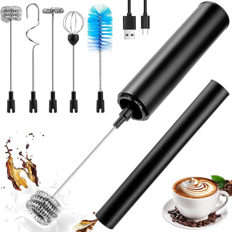 USB rechargeable electric coffee milk frother, household egg stirrer, milk cap, milk frother, milk frother