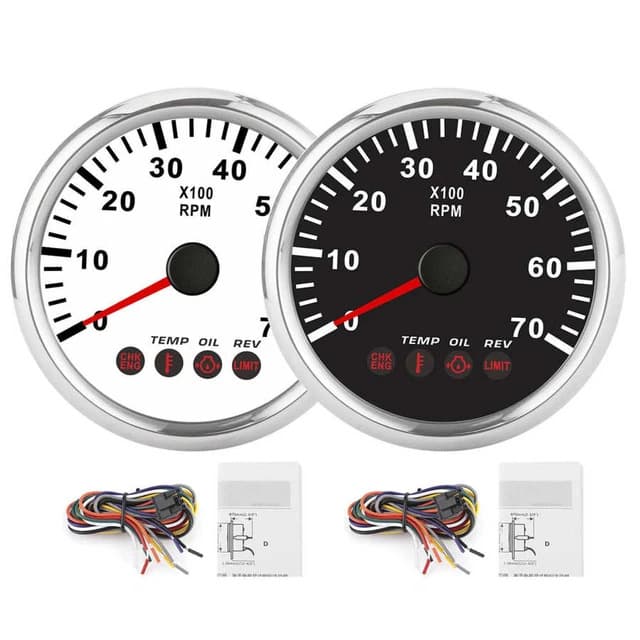 Suzuki Style Parameters 7000RPM with Four Warning Lights (Oil Pressure + Temperature + REV + CHK ENG)