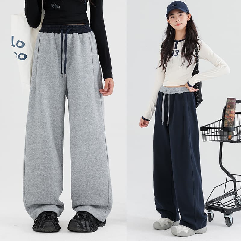 Girls' sweatpants 2026 new spring and autumn Korean style sweatpants loose casual pants junior high school students' scimitar pants trend