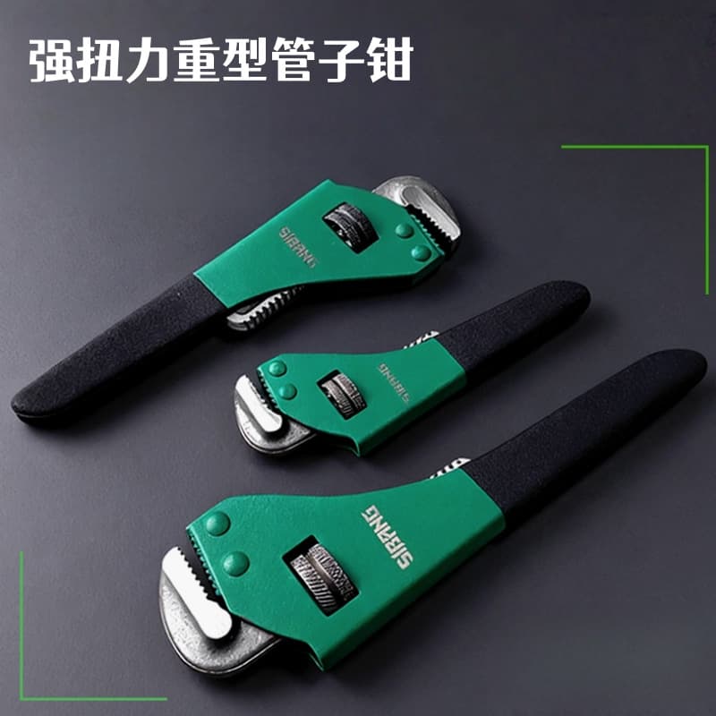 Heavy-Duty Pipe Wrench with Wide Opening, Angled Jaw Pump Pliers for Round Pipes and Right-Angle Work