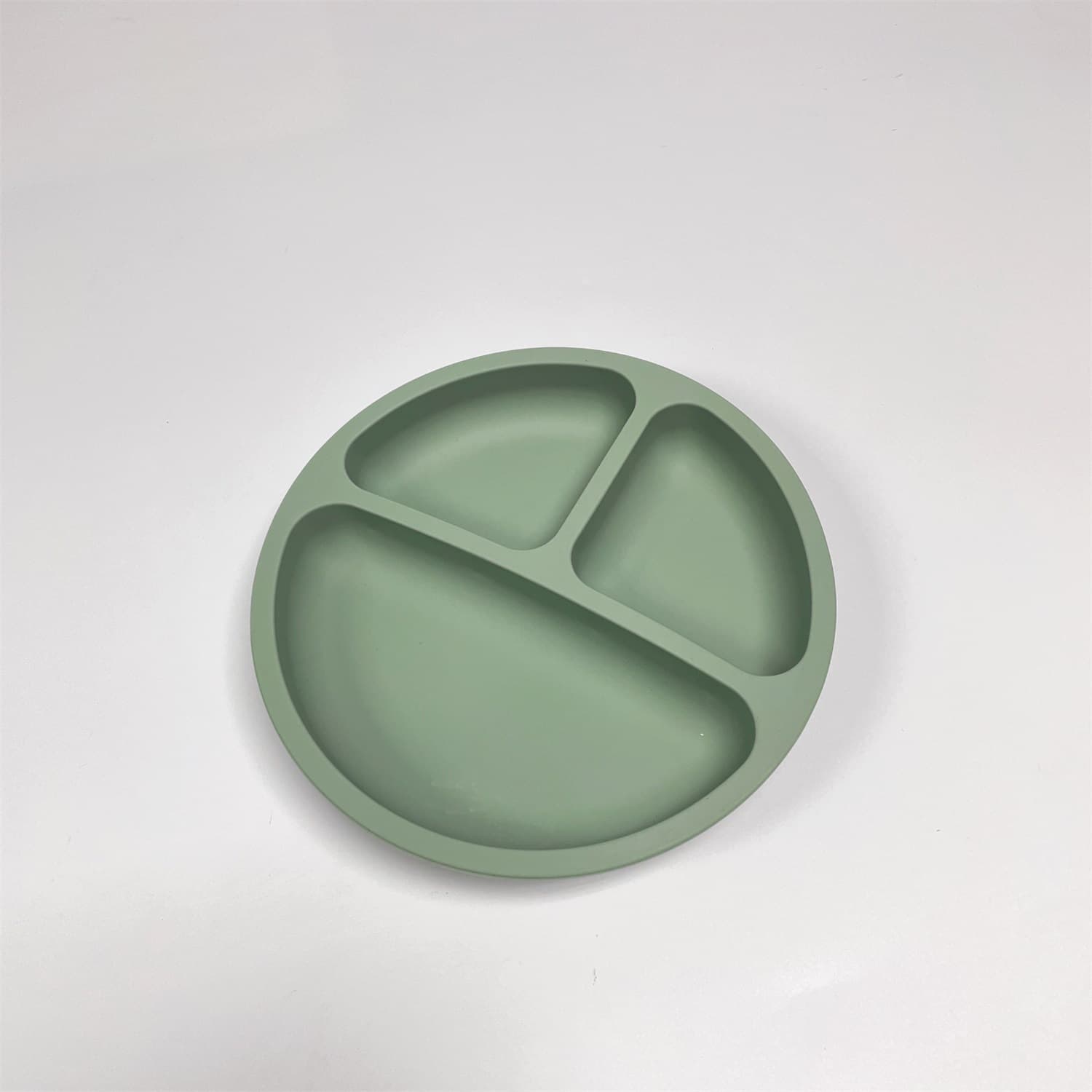 Kids Silicone Suction Plate with Divided Sections, Baby Silicone Partition Plate, Three Compartment Bowls