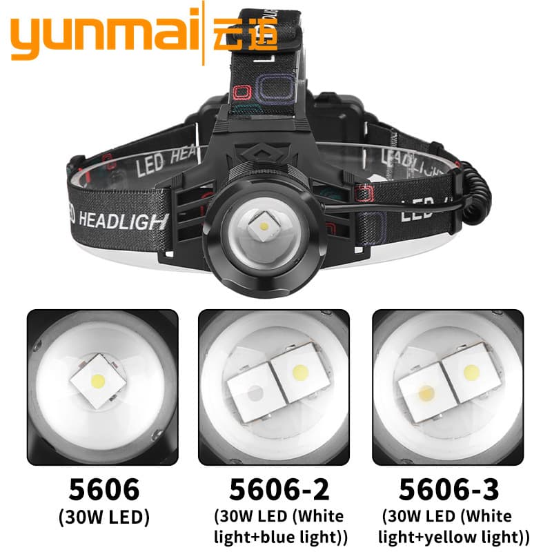 Amazon's new 30W white laser LED headlamp XHP70, ultra-bright, long-range, dual-color white laser high-intensity headlamp.