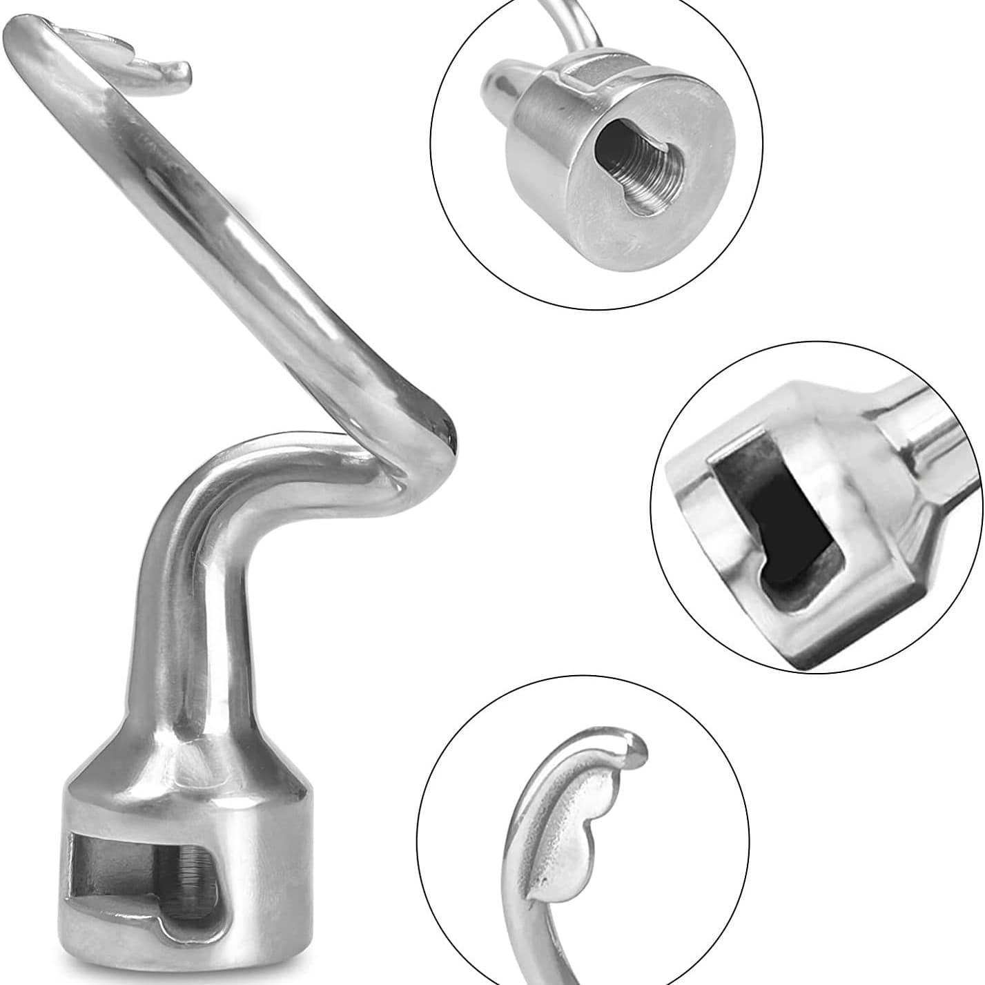 Dough Hook for Stand Mixer K45DH Stainless Steel Dough Hook Compatible with Kitchen Aid