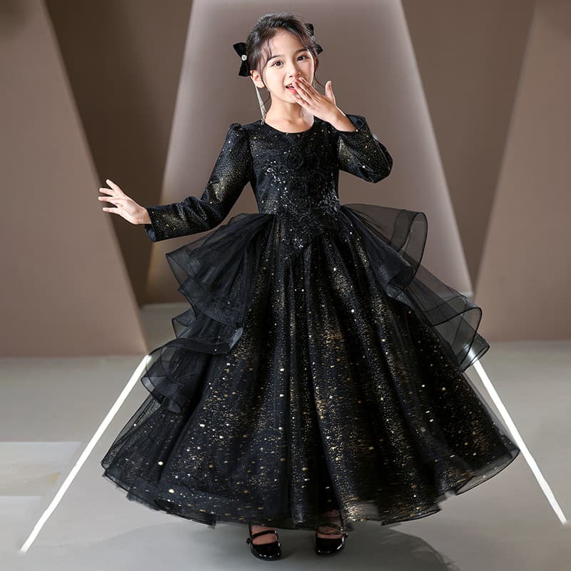 New Light Luxury Princess Dress for Girls Banquet Party Host Performance Gown