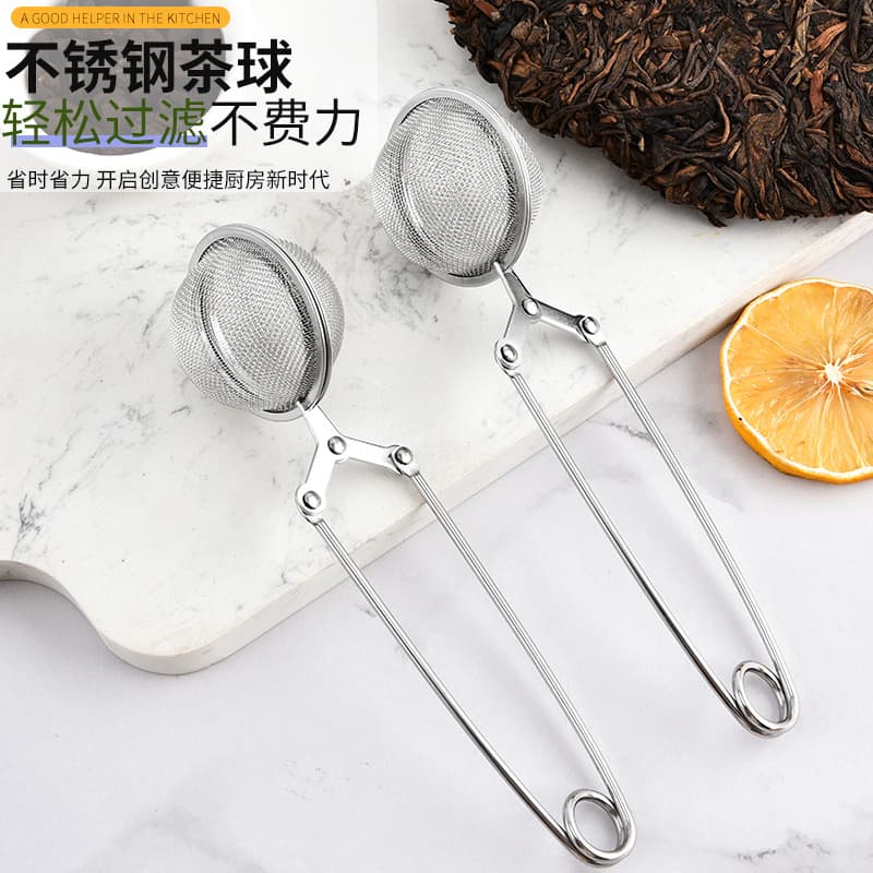 304 Stainless Steel Handle Tea Ball, Tea Tongs, Mesh Tea Filter, Seasoning Sieve, Clip Ball Tool, Easy Tea Brewing Ball