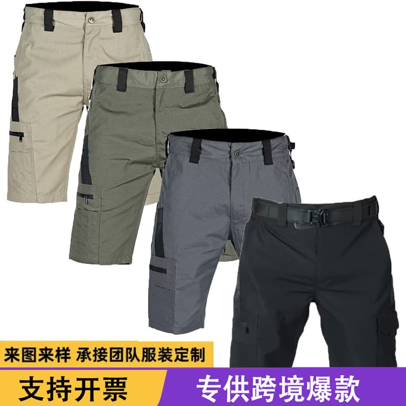 Amazon Cross-Border Trade 2026 Men's Summer Tactical Cargo Shorts Multi-Pocket Design Straight-Leg 5-Inch Shorts