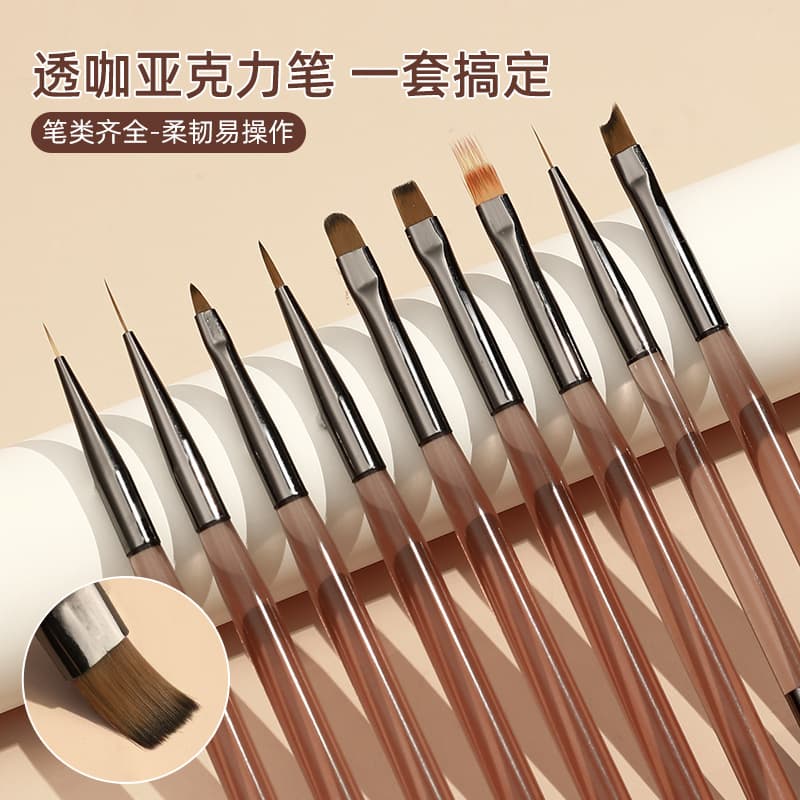 Japanese style manicure brush transparent acrylic pen holder for beginners manicure sweep pen pulling pen light therapy painting pen wholesale
