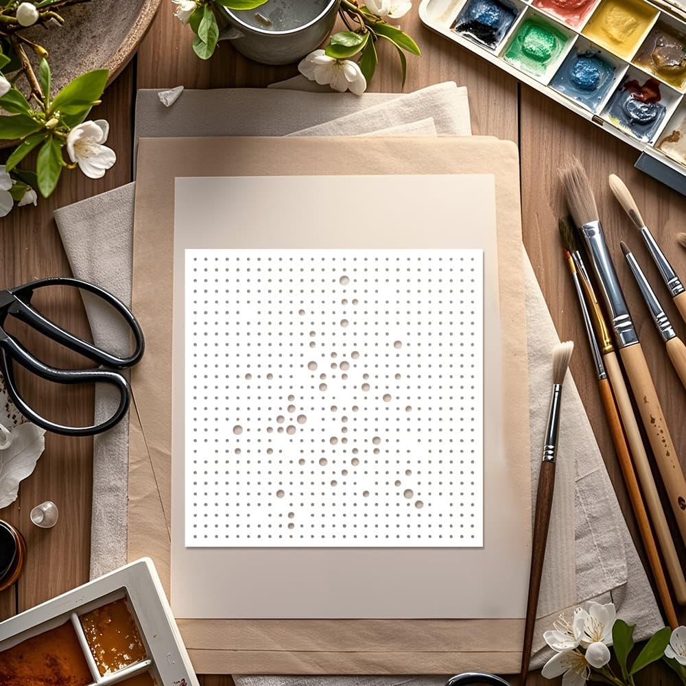 Dot Pattern Painting Template Cross-border Hot-selling Journal Decoration Masking Spray PET Material Hollow Template Drop Shipping