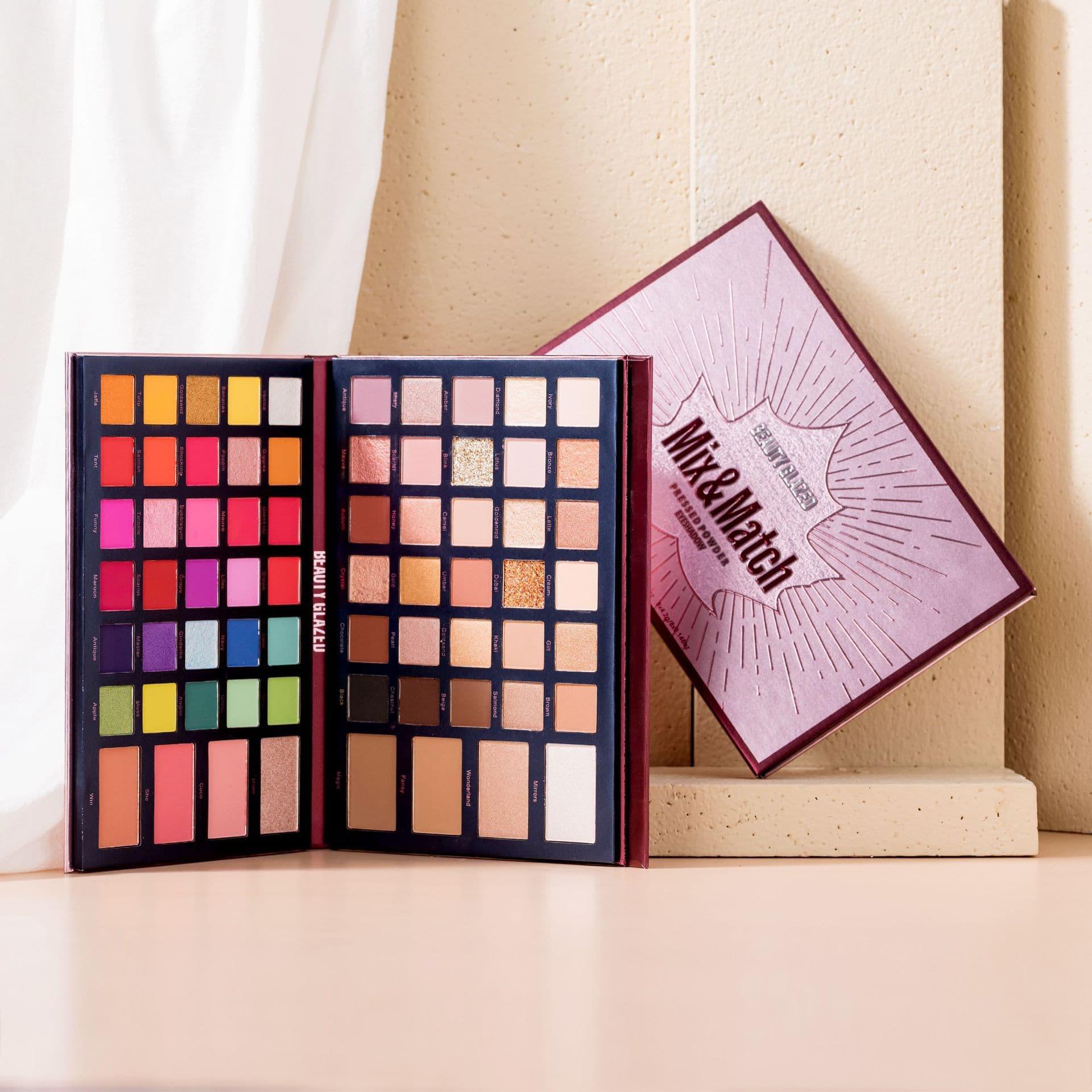 BEAUTY GLAZED Eyeshadow Shimmer Blush Contour Eyeshadow No Fallout Easy to Blend Stage Makeup Ins