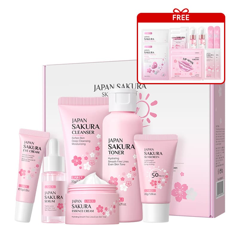 Cross-border LAIKOU Sakura Snail Milk Set Combination Multiple Sets Free Combination Skincare Gift Box