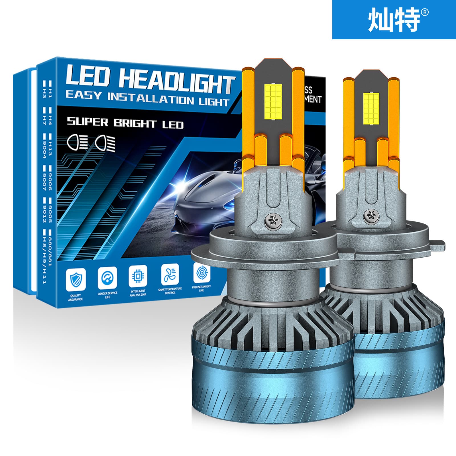 Cante Shi Copper Tube Automotive LED Headlight High Power Focused Car LED Laser Headlight H1 H7 Front Light
