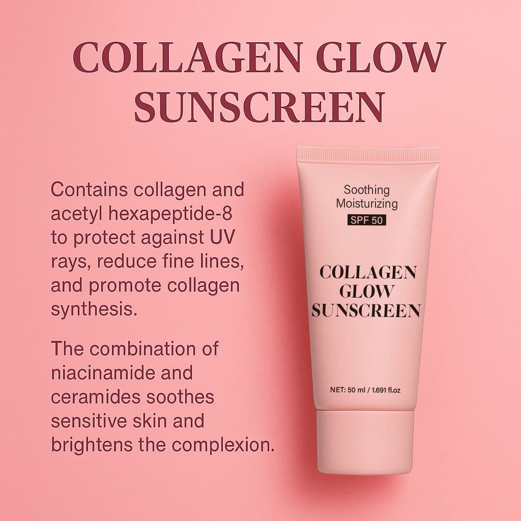 Cross-Border New Product Hot-Selling Collagen Cream Daily Skin Care Moisturizing Cream Collagen Glow Sunscreen