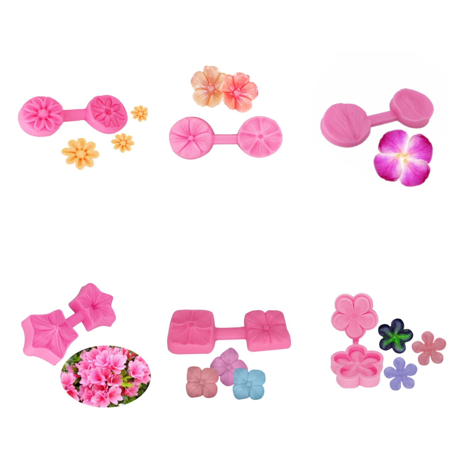 3D Five-Petal Flower Silicone Mold Cake Decoration Tool Leaf Chocolate Baking Mold Kitchen Accessories