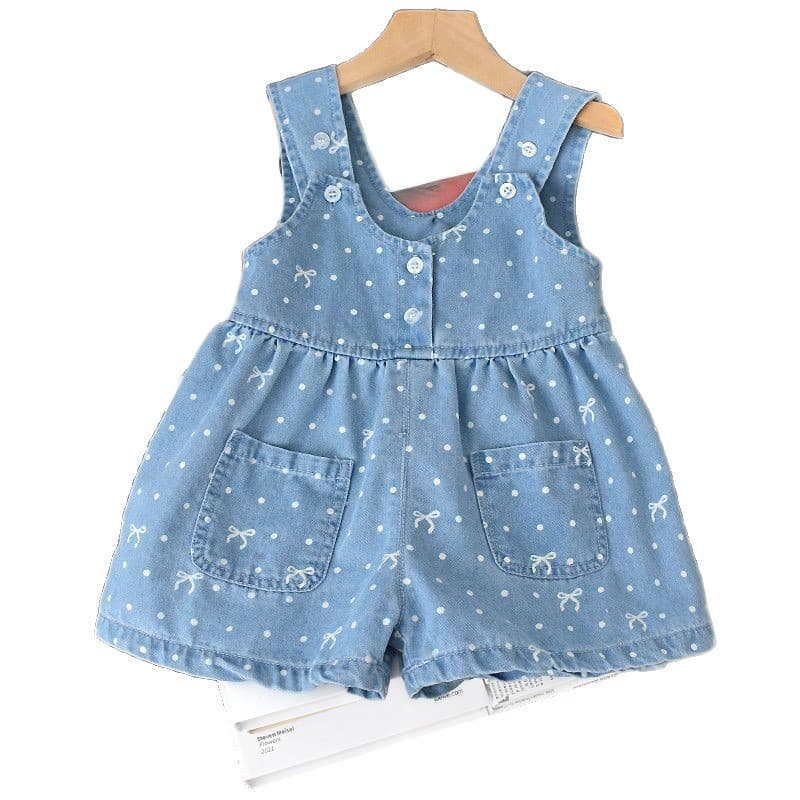 Baby Romper Summer 2025 New Style Girls' Denim Overalls Loose Korean Version Shorts