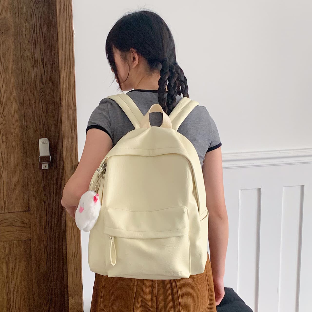 Student Backpack for Boys and Girls Couple Backpack Solid Color Fresh and Cute Backpack Campus Bag for Middle and High School Students