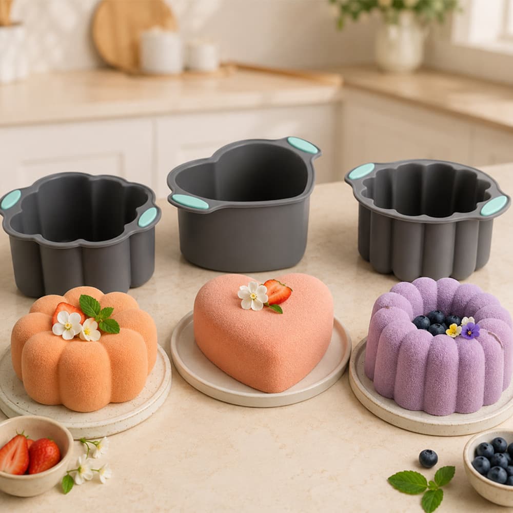 Mousse Cake Mold Silicone Cake Mold, Chiffon Cookie Toast Non-Stick Cake Mold, Baking Pudding Mold Cake