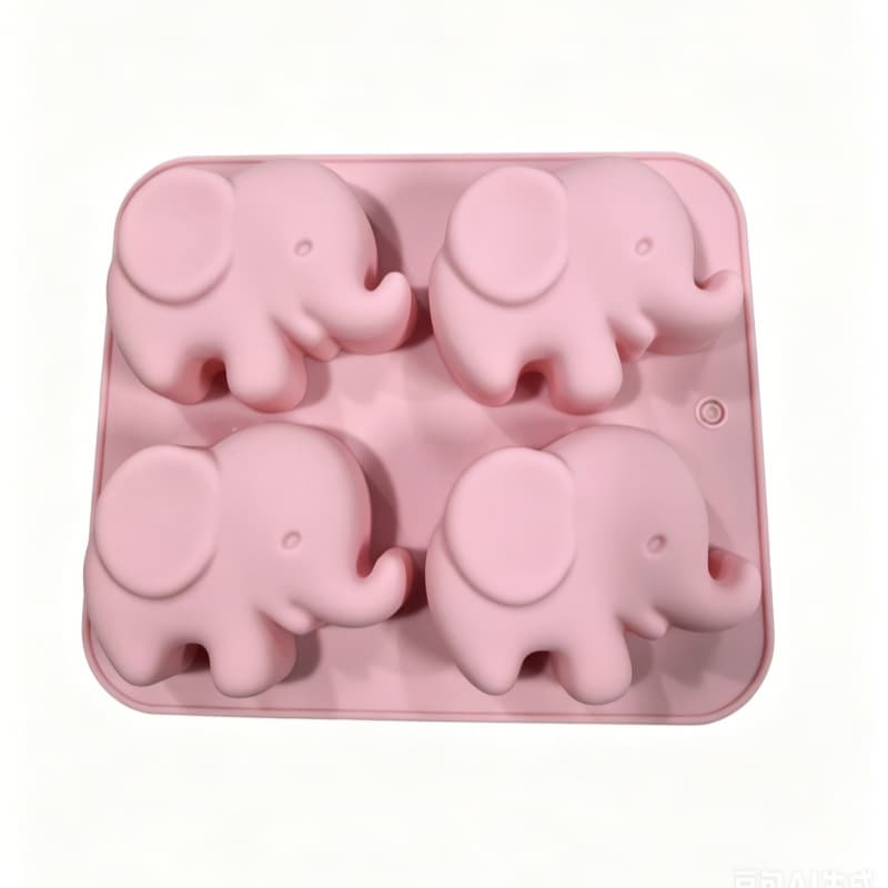 In Stock 4-Cavity Baby Elephant Silicone Mold, Baking Pan Cake Mold, Epoxy Resin Mold, Handmade Soap, Ice Cube Tray, Chocolate Mold