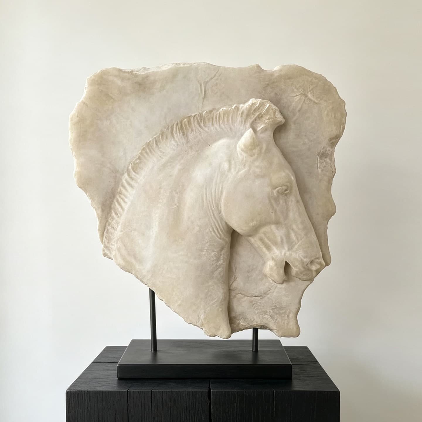 New Chinese style wabi-sabi style horse head sculpture artistic ornaments French retro model room living room study entrance decoration