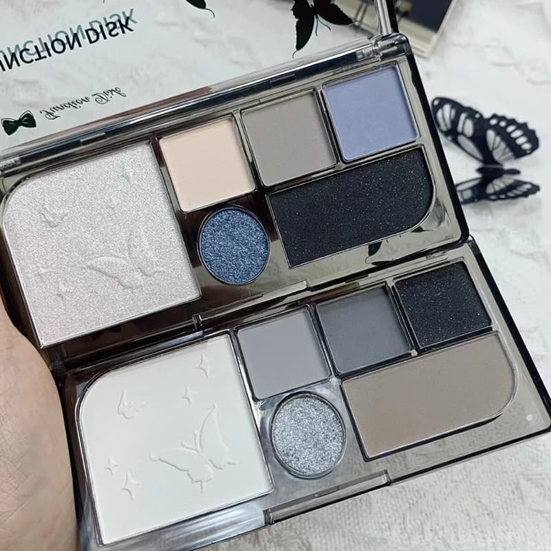 Biya Dark Goddess Eyeshadow Palette - Black Matte Smoky Eye Contour Blush Eyeshadow All-in-One Palette