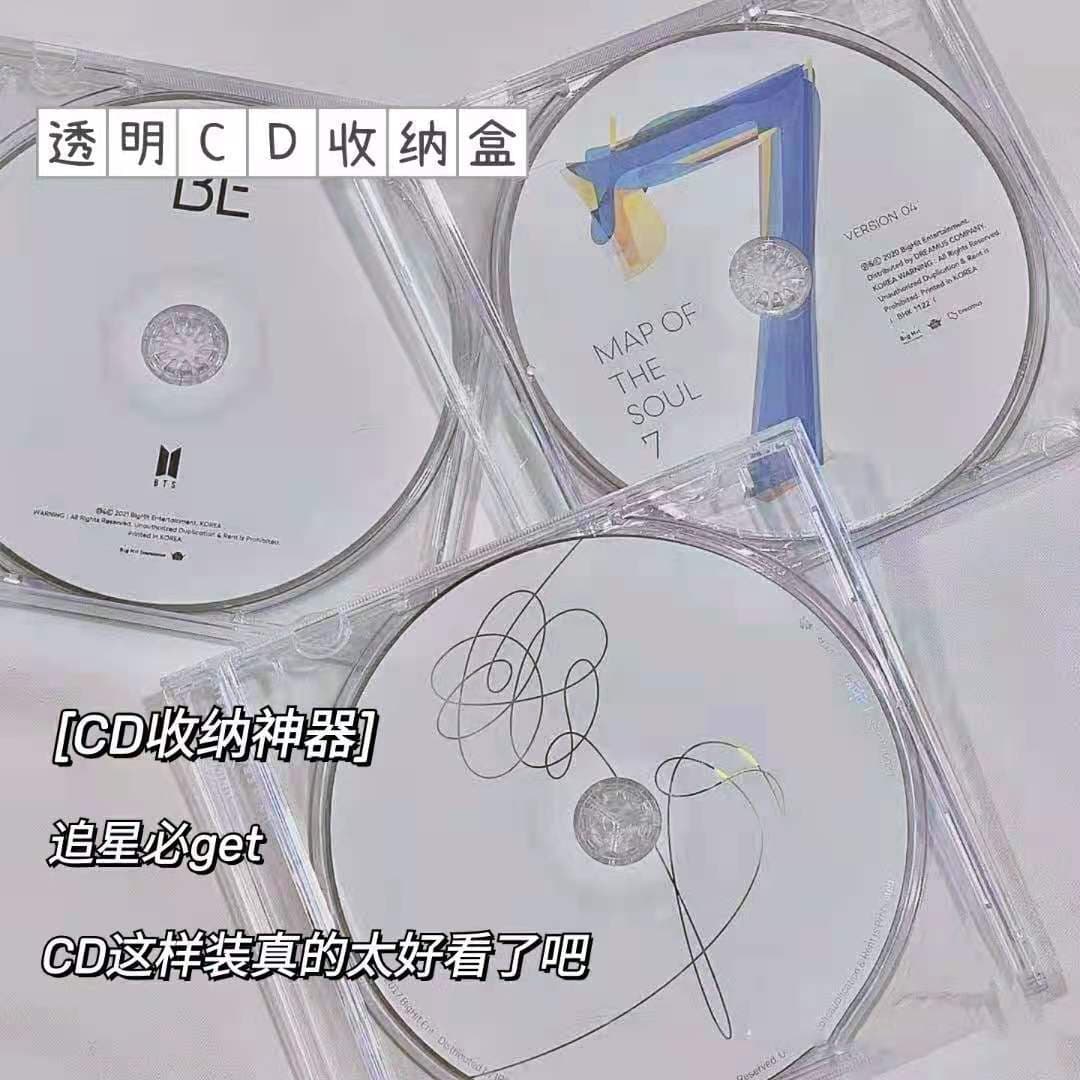 Factory direct shipping transparent CD storage box, multi-functional flip-top CD/DVD album protective cover, desktop organizer.